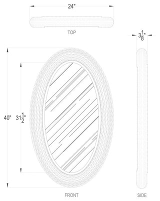 Varaluz 457MI24 Athena 24-1/4" W x 40-1/4" H Oval Framed Bathroom - French Gold