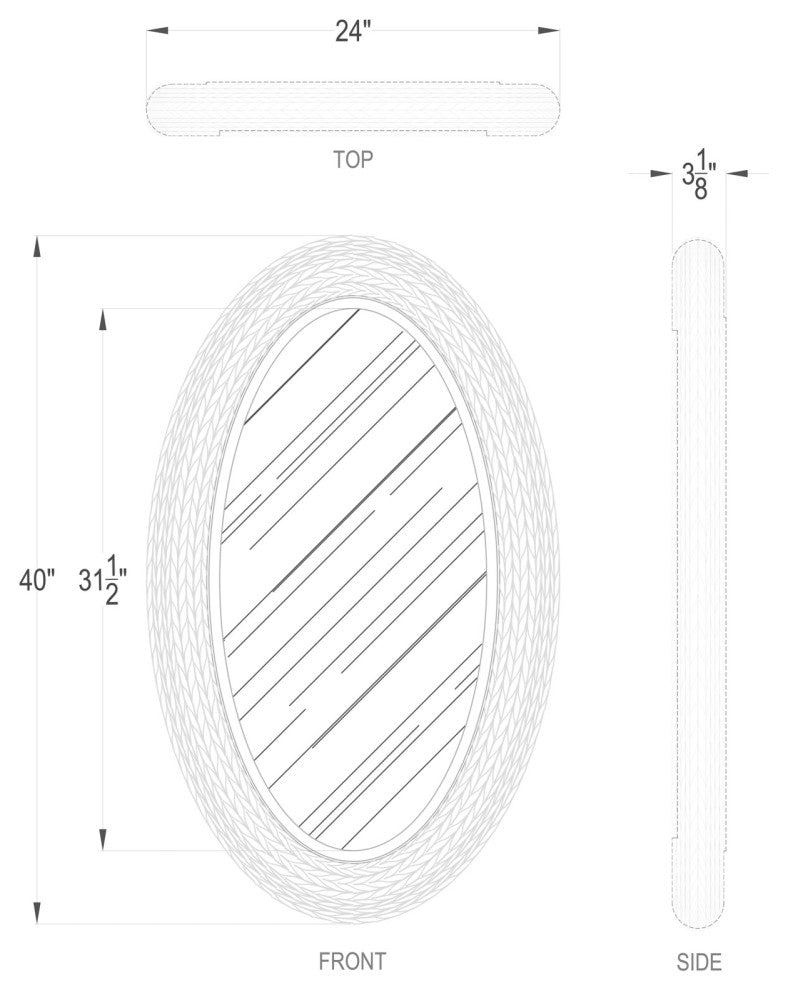 Varaluz 457MI24 Athena 24-1/4" W x 40-1/4" H Oval Framed Bathroom - French Gold