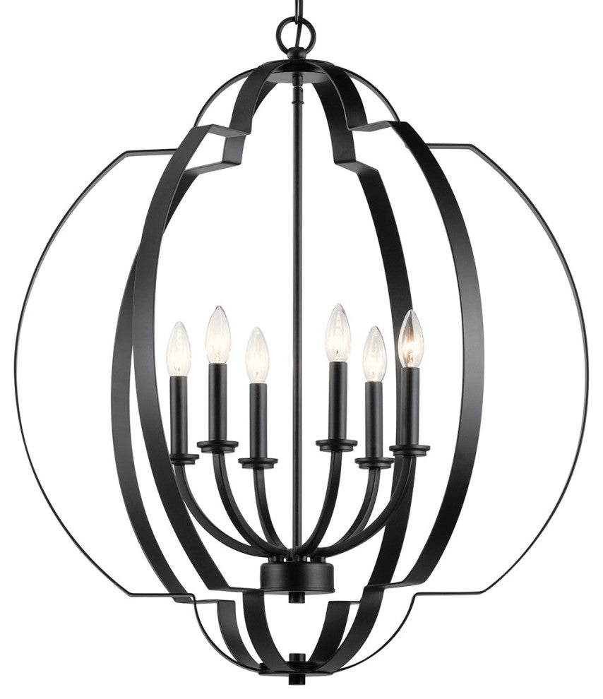 Kichler Voleta 6 Light Foyer Chandelier in Black