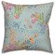 Butterfly Bird Floral on Blue 18x18 Spun Poly Pillow