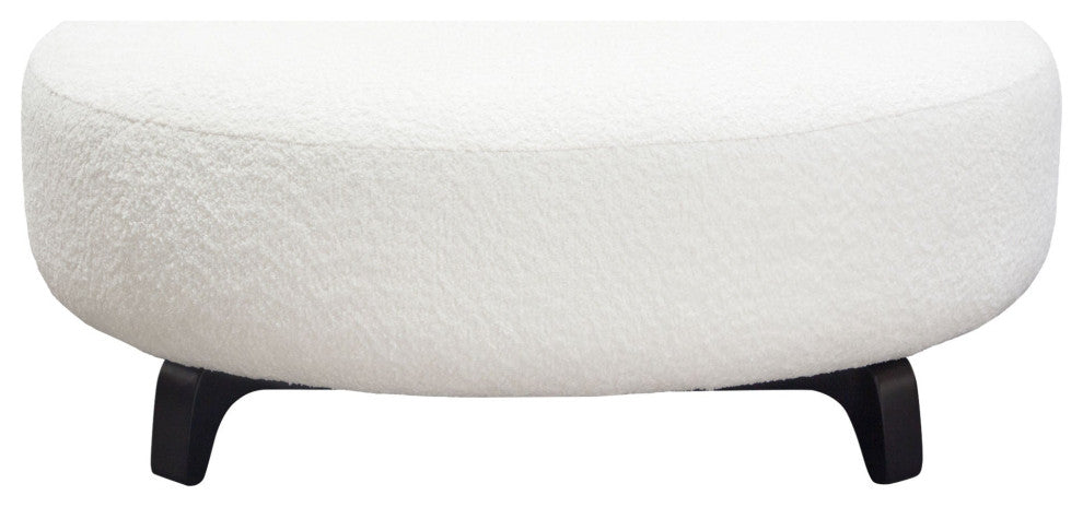 Vesper Round Ottoman, White