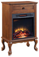 Electric Fireplace Infrared Heater With 1 Drawer, Walnut