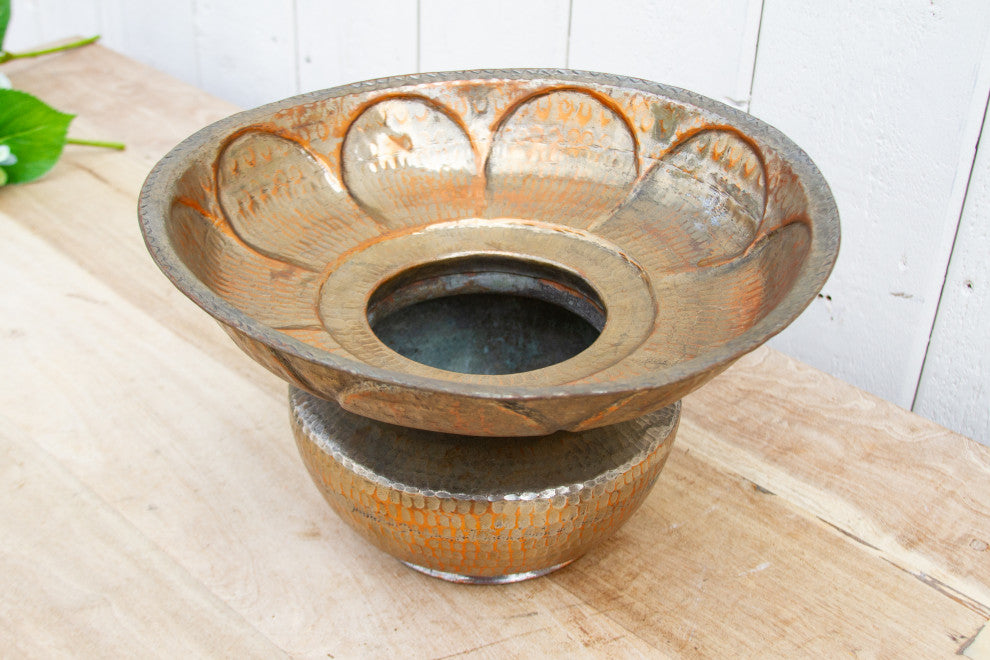 19th Century Silvering Copper Water Bowl