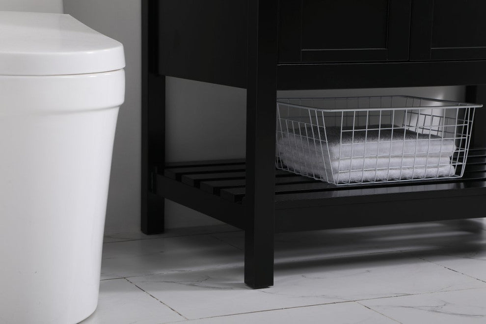 Tobias 36" Single Bathroom Vanity, Black With Backsplash