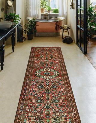 Fine Vintage Distressed Padideh Rust/Charcoal Runner, 3'8 x 11'9
