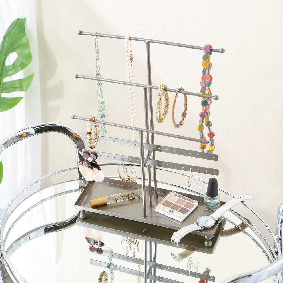 Gray 3 Tier Jewelry Organizer