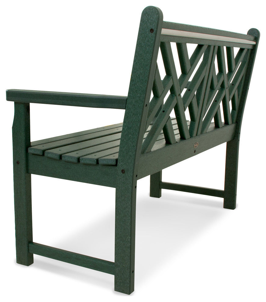 Polywood Chippendale 48" Bench, Green