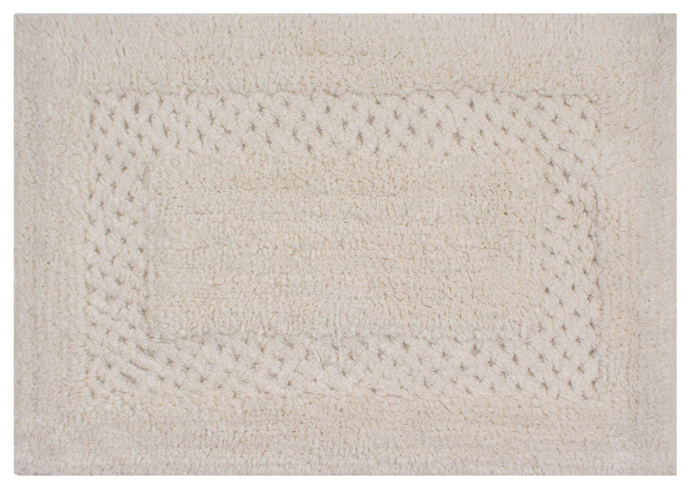 Classy Bath Rugs Set, 17"x24" Rectangle, Ivory