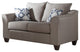 Casual Flared Arm Loveseat, Brown