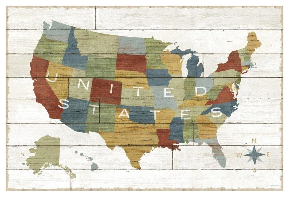 "Barnboard Map WORKING" Digital Paper Print by Sue Schlabach, 32"x22"