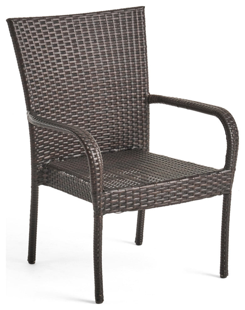 GDF Studio 6-Piece Allison Outdoor Wicker Dining Set With Table and Bench