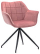 Square Tufted Spider Legs Velvet Accent Chair, Pink