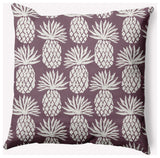 26x26" Pineapple Pattern Nautical Decorative Indoor Pillow, Dusty Purple