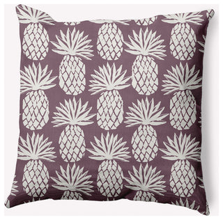 26x26" Pineapple Pattern Nautical Decorative Indoor Pillow, Dusty Purple