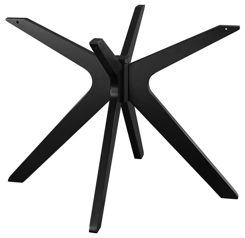 50" Dining Table, Round, White Black, Wood, Artificial Marble, Modern