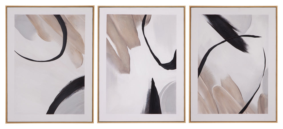 Eartha Framed Canvas - Set of 3 - White