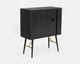 Modrest Billy Modern Black Oak and Gold Tall Buffet