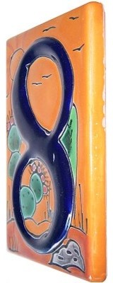 Desert Talavera Ceramic House Number Eight