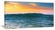 Sunrise Light Shine on Sea Water, Large Beach Canvas Wall Art, 32"x16"