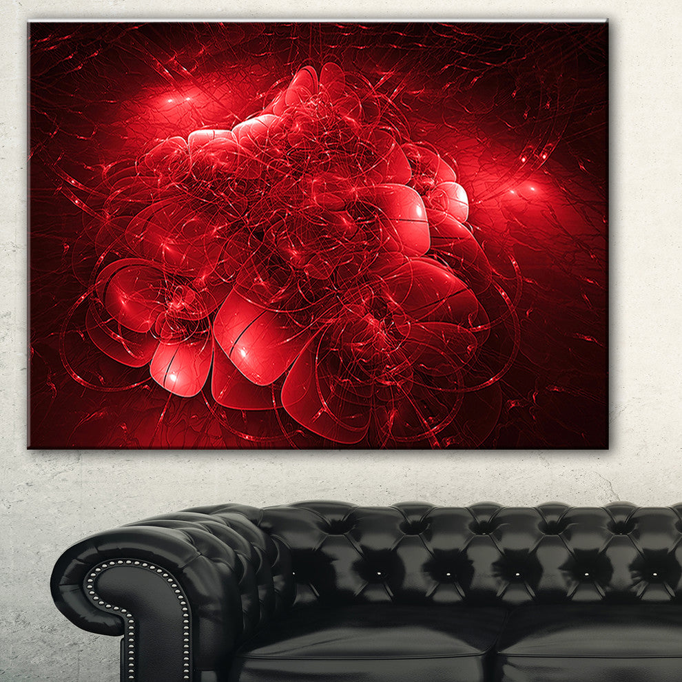 "Alien Mystical Flower Red" Floral Digital Art Canvas Print