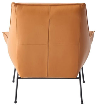 ACME Zusa Leather Upholstered Tufted Accent Chair and Ottoman in Tan