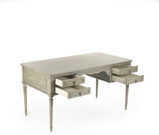 Canning Desk, Distressed Gray/Cream