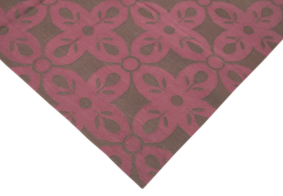 Rug N Carpet - Handmade Wool 6' 1'' x 8' 10'' Modern Design Dhurrie Kilim Rug