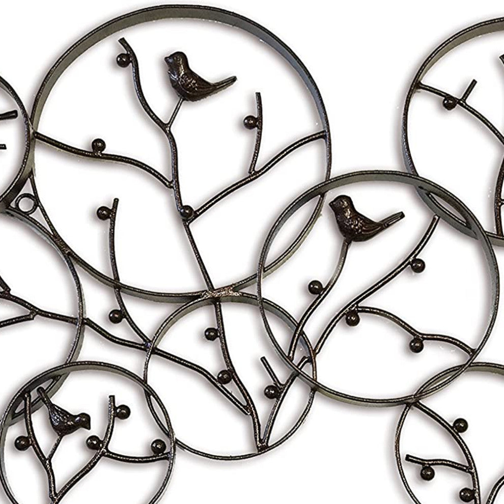 DecorShore Harper Wall Sculpture, Antique Bronze Finish Iron Metal Wall Art