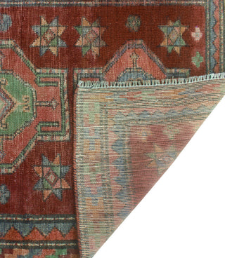 Vintage Distressed Husniye Burgundy/Rust Runner, 4'3 x 9'0