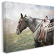 Horse Riding Farm Landscape Animal Painting, 24"x30"