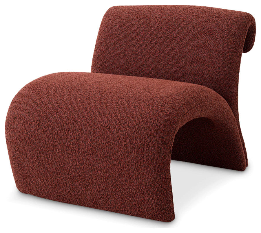 BouclÃ© Curved Accent Chair | Eichholtz Vignola, Red