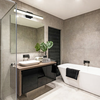 1-Light, 10W LED Bath/Vanity Light, Matte Black/Satin Acrylic Shade