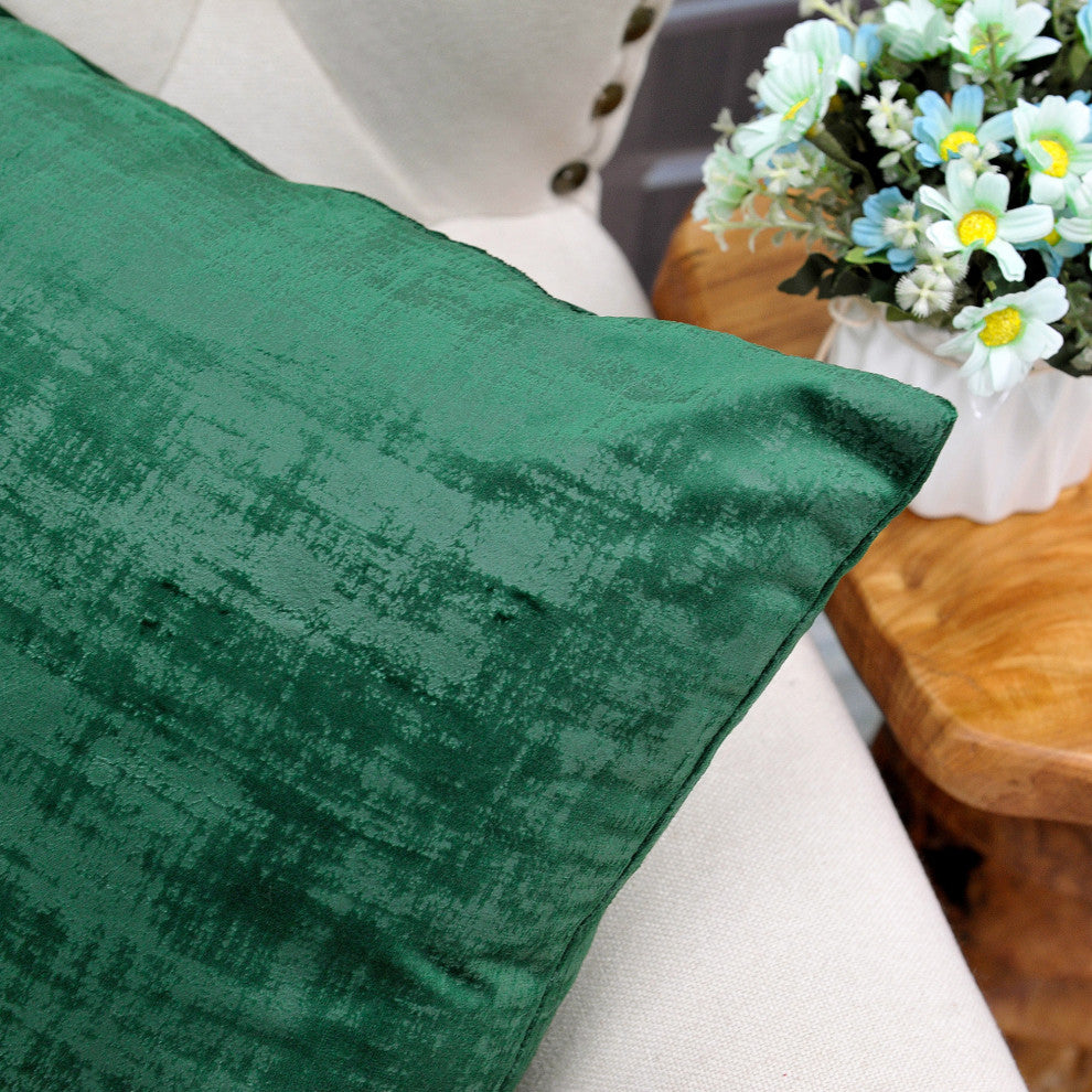Serenta Textured Velvet Pillow Shell, Set of 4, Eden