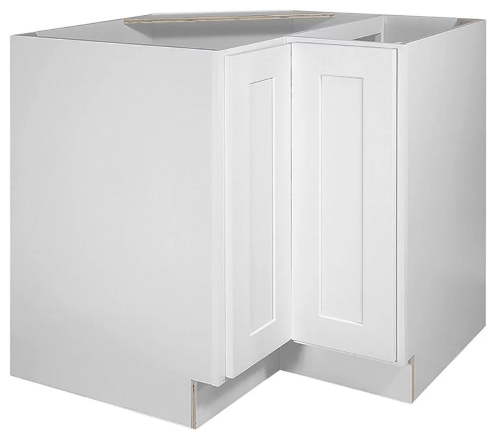 Traditional Corner Pantry Cabinet, Paneled Doors With Ample Storage Space, White