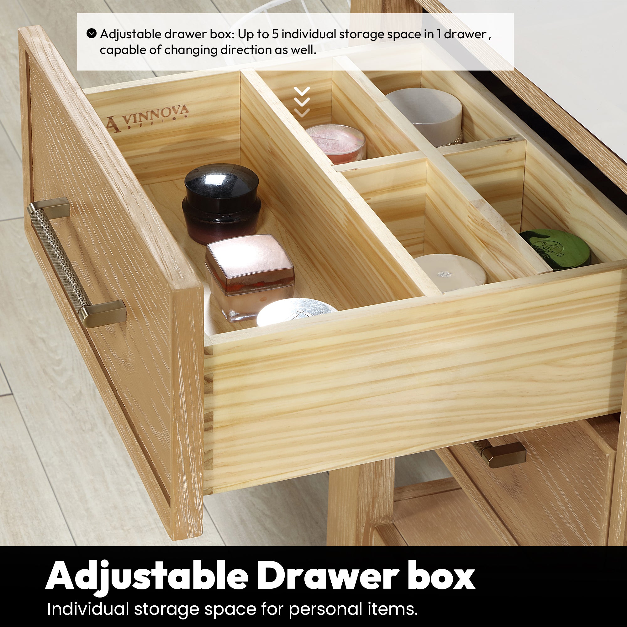 Vera Bath Vanity with Stone Top, Washed Ash Grey, 48", Single Vanity, No Mirror