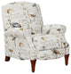 Sunset Trading Bird Script Fabric Manual Reclining Chair in Ivory