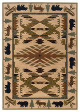Oriental Weavers Hudson Ivory/Green Southwest/Lodge Indoor Area Rug 5'3"X7'6"