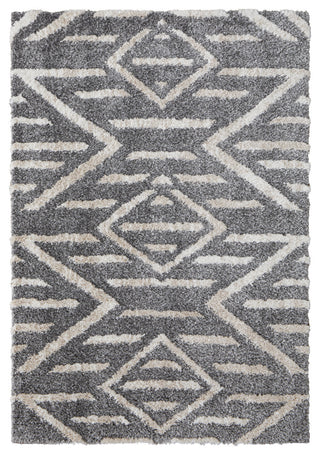 Weave & Wander Caide Contemporary Gray/White Rug, 4'x6'