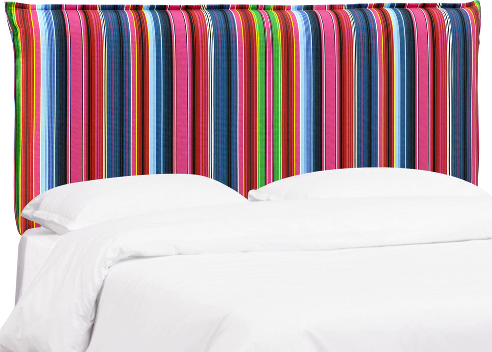 Rhodes King French Seam Headboard, Serape Stripe Bright Multi