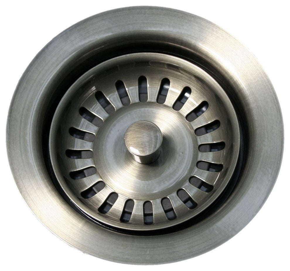 3 1/2" Waste Disposer Trim With Matching Basket Strainer, Pewter