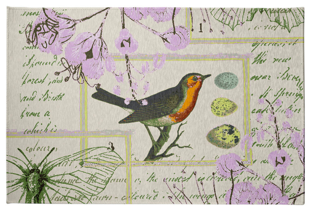 Singing Bird Spring Chenille Rug, Lilac, 4'x6'