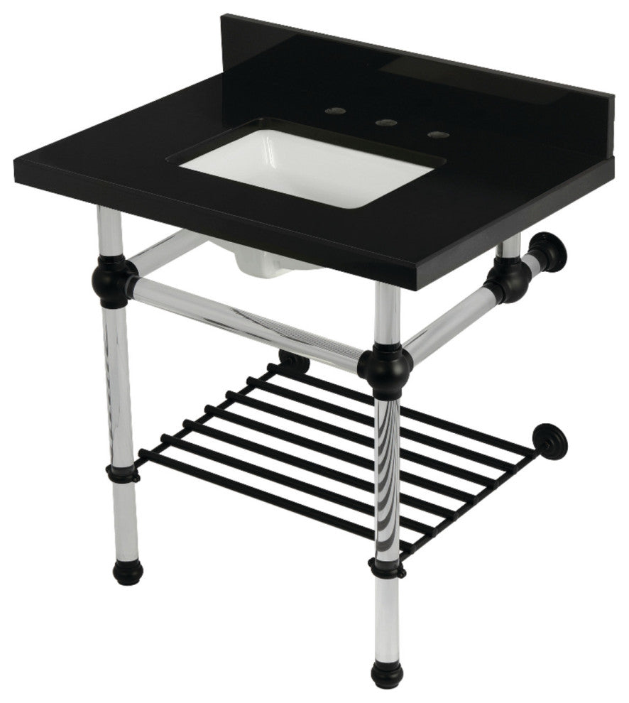 KVPK3030KASQB0 30" Console Sink with Acrylic Legs (8", 3 Hole)