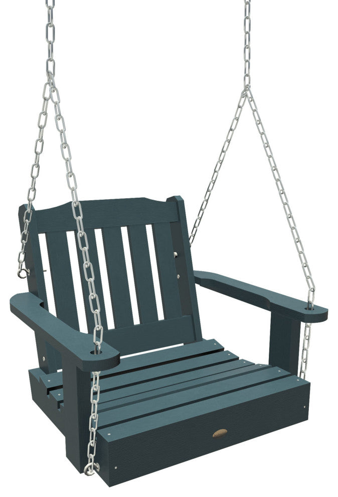 Lehigh Single Seat Swing, Weathered Acorn, Nantucket Blue