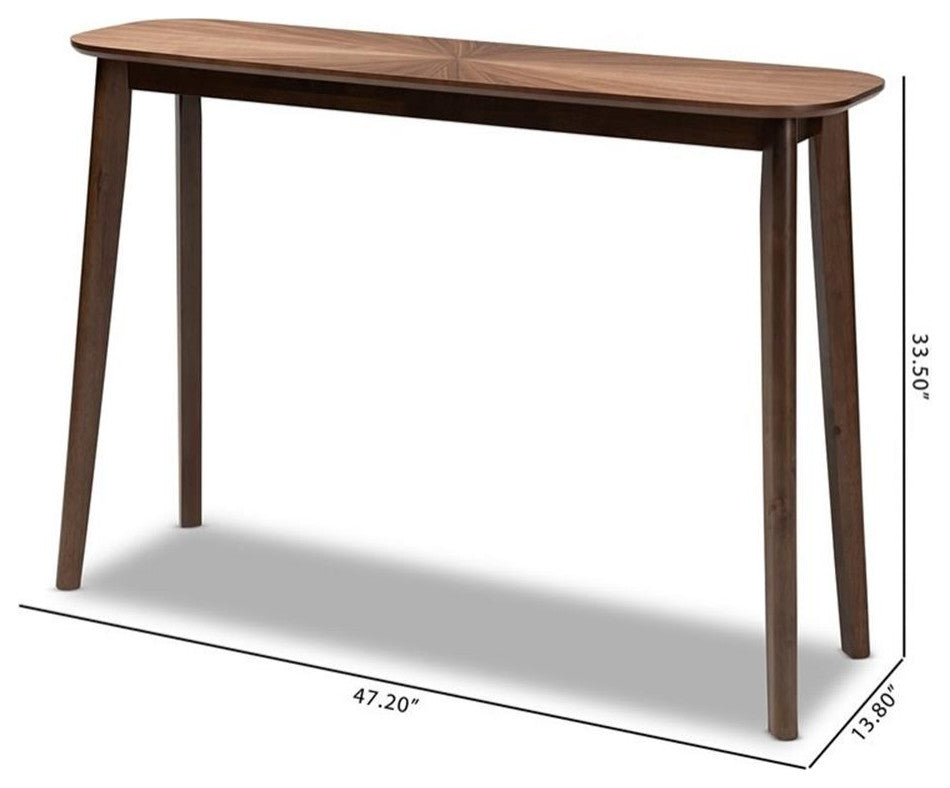 Baxton Studio Wendy Mid-Century Modern Walnuted Wood Console Table