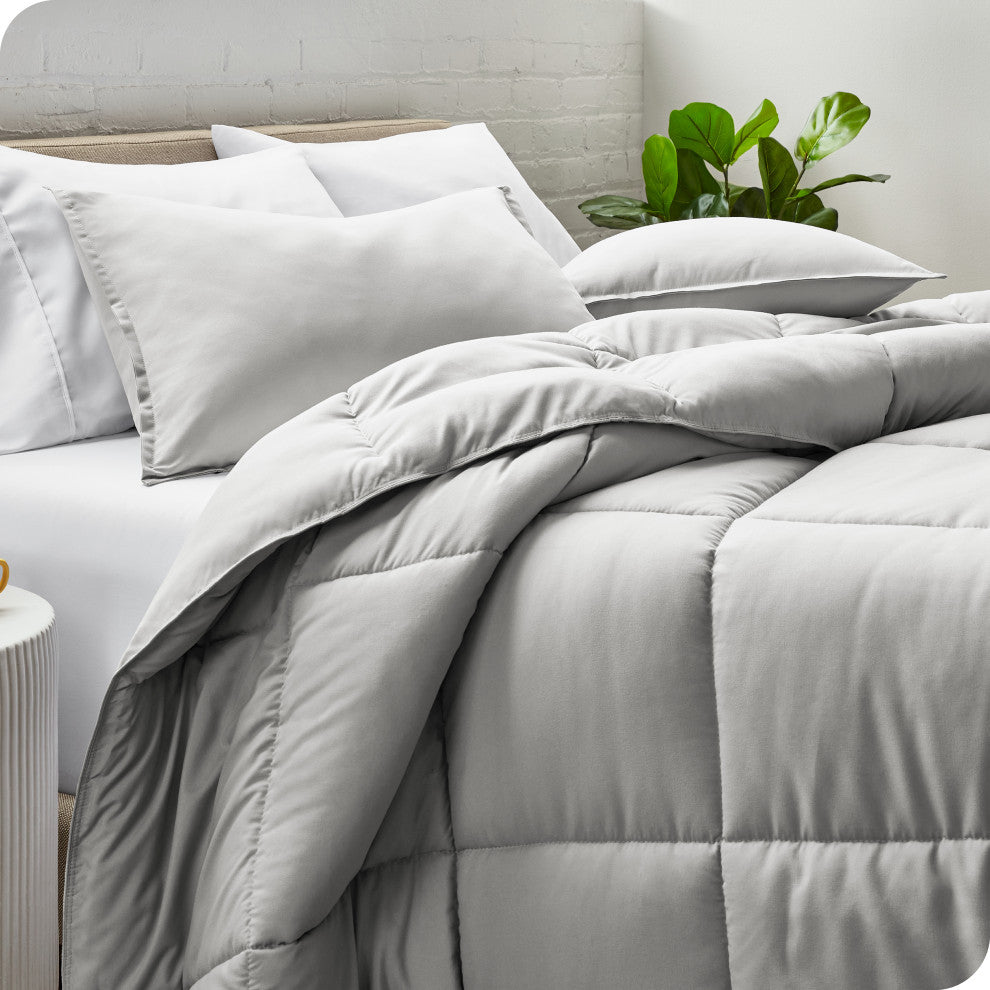 Bare Home Down Alternative Comforter Set, Light Gray, Queen