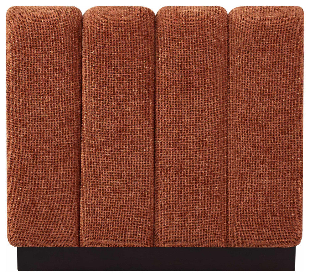 Quinn Chenille Upholstered Armless Chair, Cognac