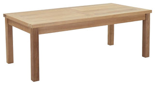Natural Marina Outdoor Patio Teak Rectangle Coffee Table