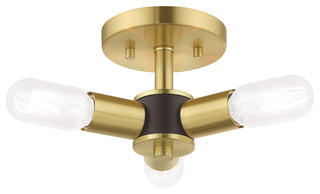 Livex Lighting Satin Brass 3-Light Ceiling Mount