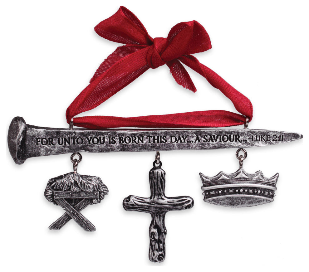 Christmas Ornament, Jesus King Nail Resin