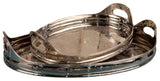 Nickel Etched Oval Tray